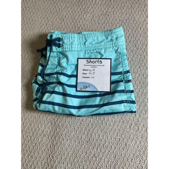 Old Navy Men’s Swim Trunks Blue Striped‎ Board Shorts Size Medium - Picture 5 of 5